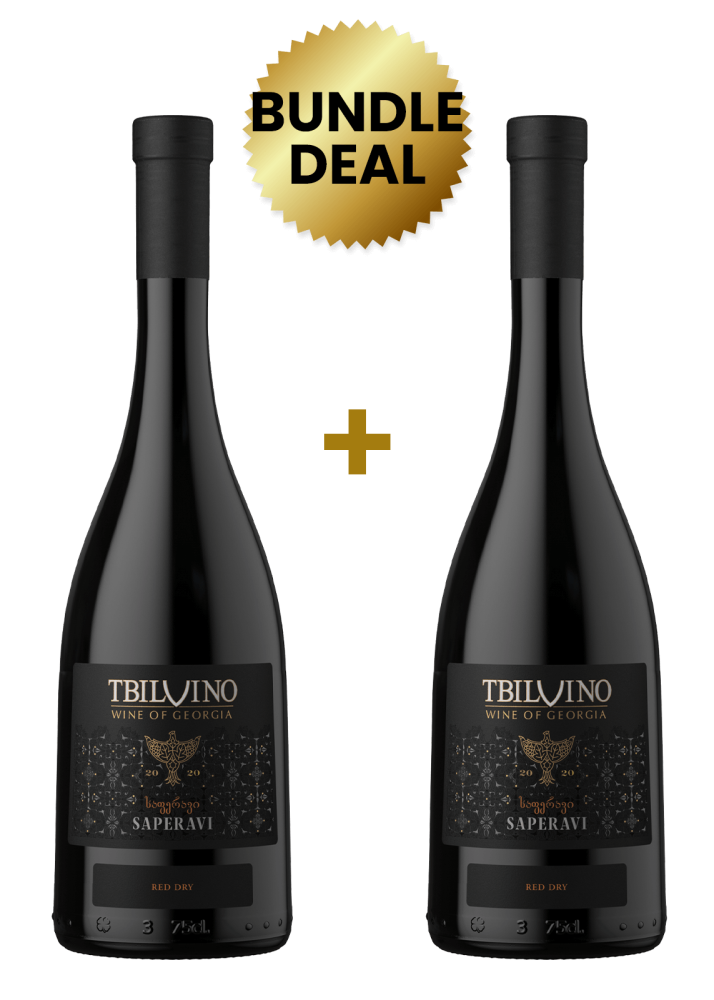 2 Btls Tbilvino Saperavi Dry Red 75Cl Promo