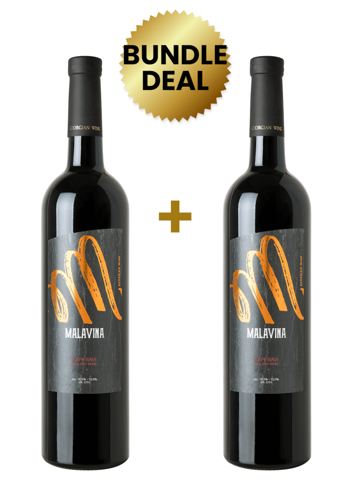 2 Btls Malavina Saperavi Dry Red 75Cl Promo