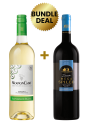 1 Btl Mouton Cadet Bordeaux Sauvignon Blanc 75 Cl + 1 Btl Domain Mega Spileo Syrah 75Cl