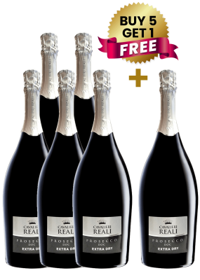 Cavalieri Reali Prosecco Doc Treviso Extra Dry (Dark Bottle) 75Cl (Buy 5 Get 1 Free)