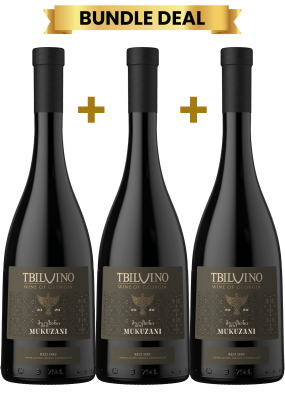 3 Btls Tbilvino Mukuzani Dry Red 75Cl Promo